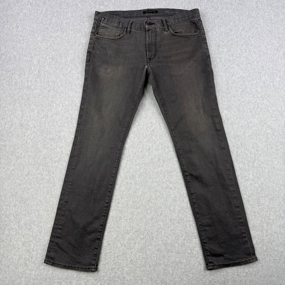 John Varvatos Jeans Mens 34x30 Gray Bowery Slim Straight Made in USA Casual